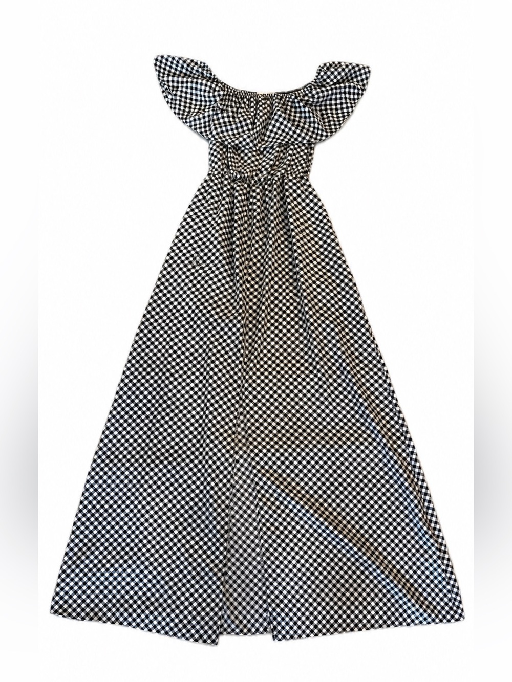 SHE Gingham Cottagecore Off-Shoulder Maxi Dress Size Small NWT
